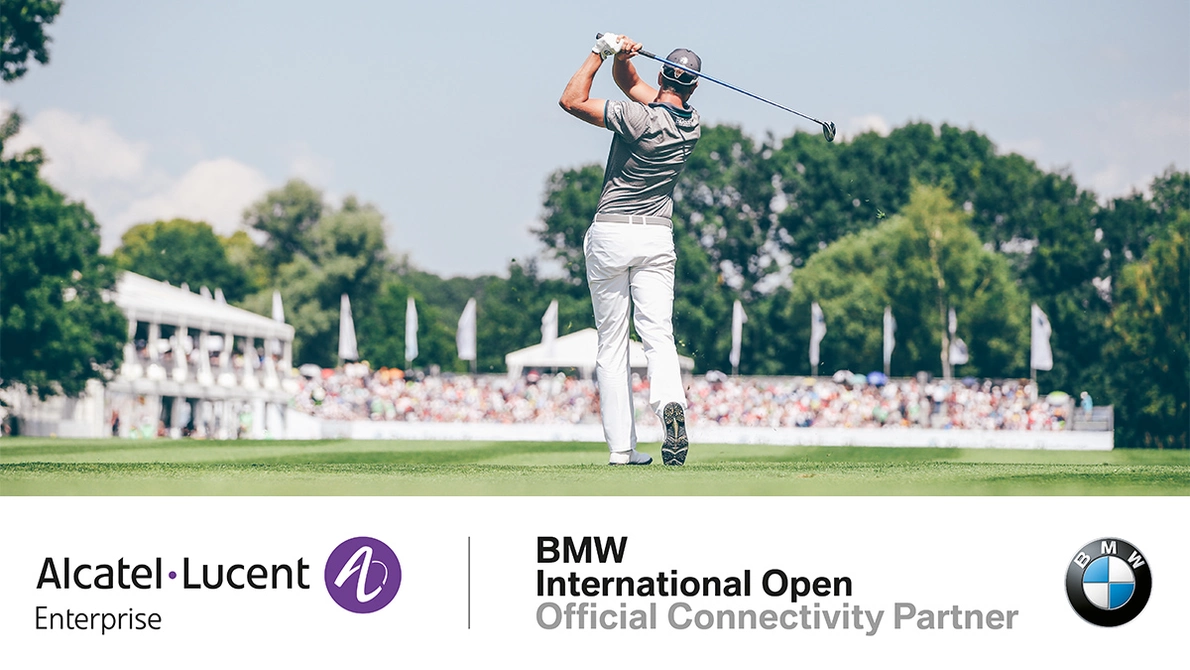 Ein Golfspieler im Schlag bei der BMW International Open