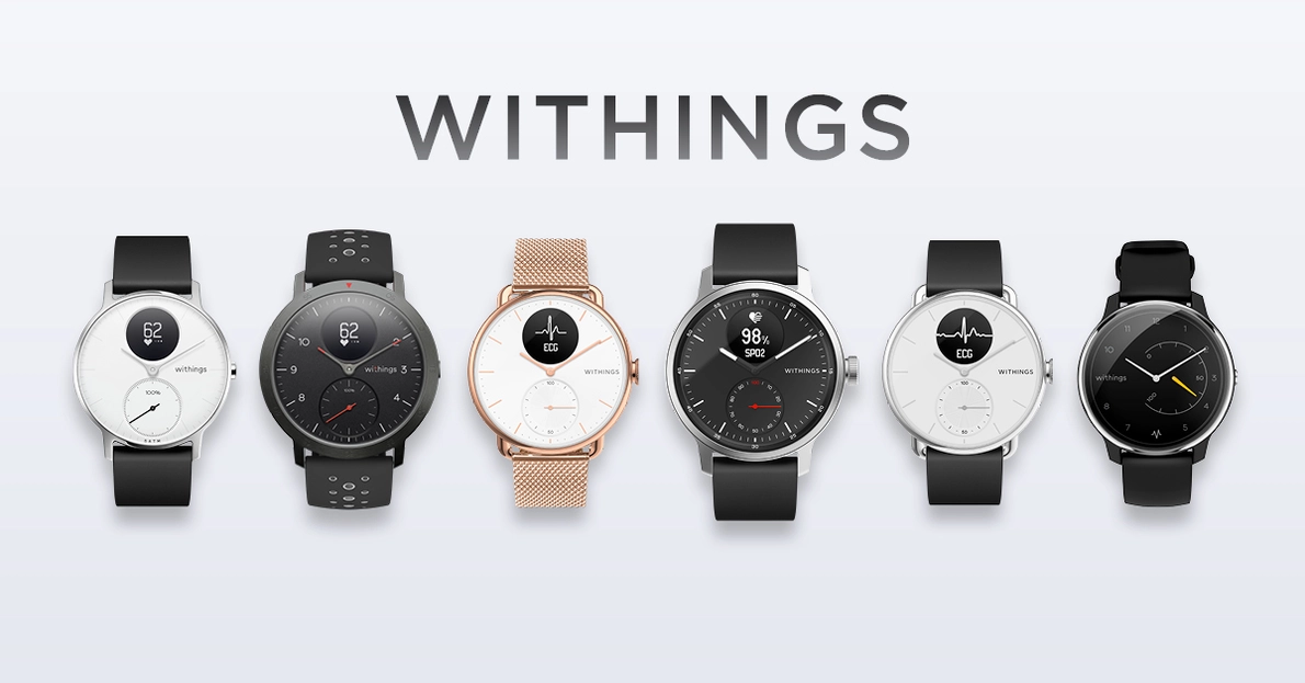 Produktbild verschiedener Smartwatches von Withings