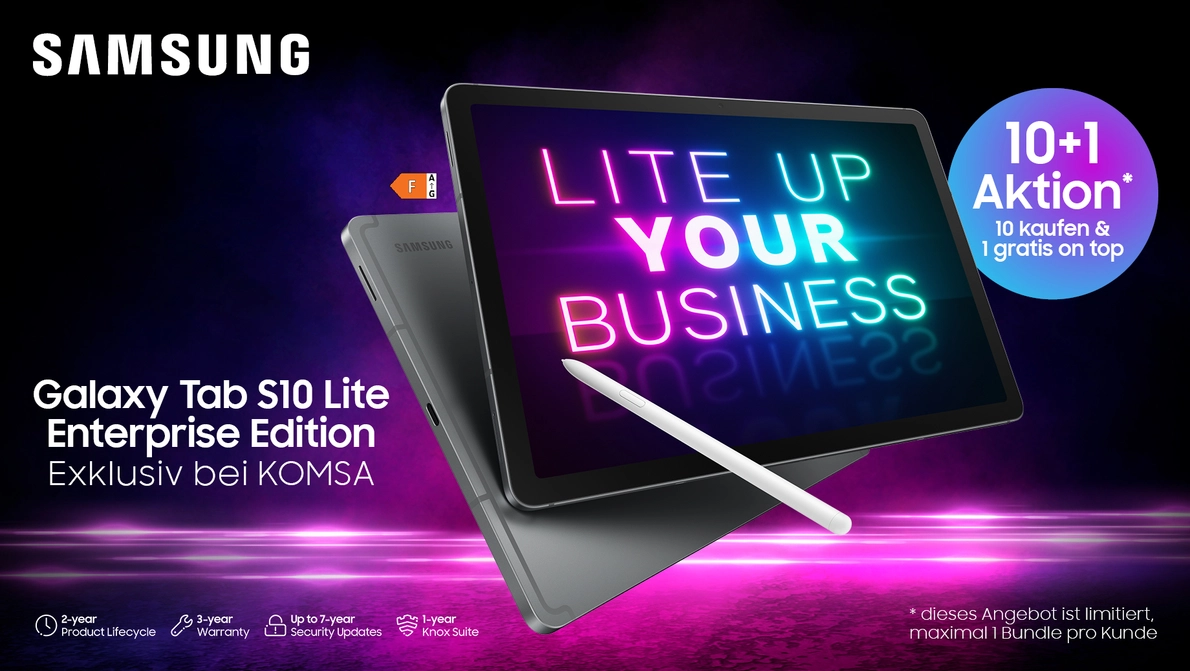 Samsung Galaxy Tab S10 Lite Enterprise Edition exklusiv bei KOMSA