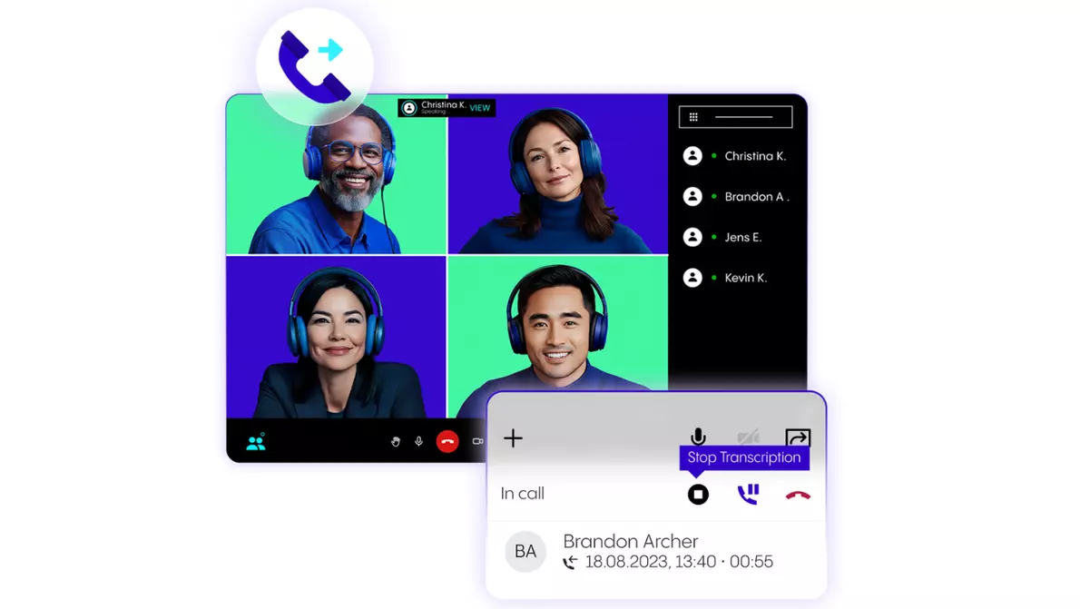 NFON Telefonie ohne Grenzen Ansicht eines virtuellen Meetings mit verschiedenen Personen