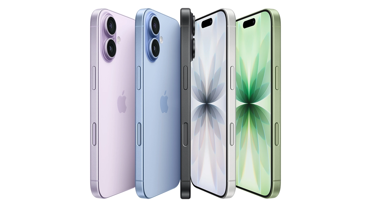 Seitenansicht mehrerer iPhone 17 in allen Farbversionen