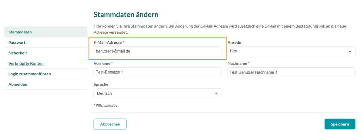 komsa login ansicht stammdaten v2