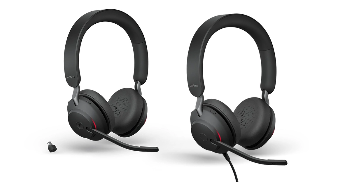 Produktbild von zwei Headsets der Jabra Evolve Serie 