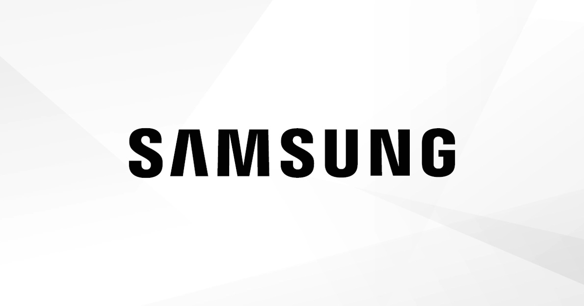 Samsung Logo auf hellgrauem Hintergrund