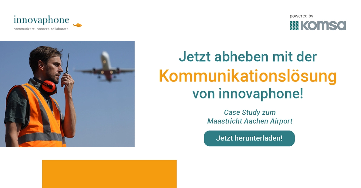 Teaserbild zur Case Study des Maastrichter Airports, die auf Lösungen von innovaphone setzen
