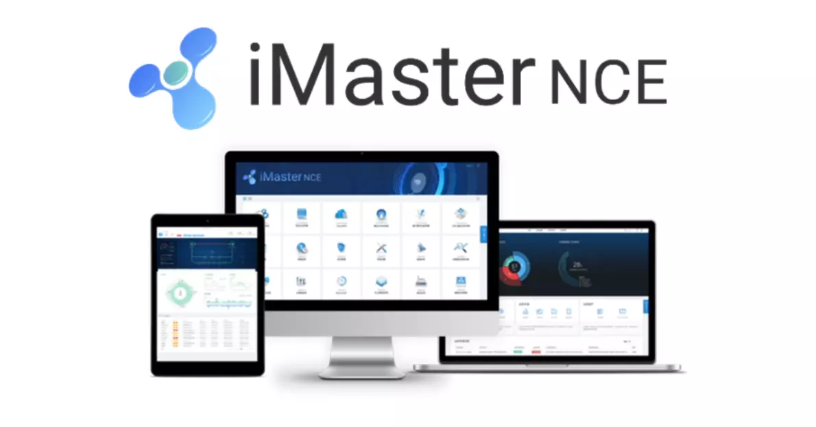 Visualisierung der Netzwerk-Managementsoftware iMaster NCE auf drei verschiedenen Devices