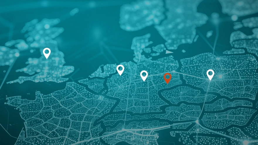 Markierung Standorte KOMSA in Europa