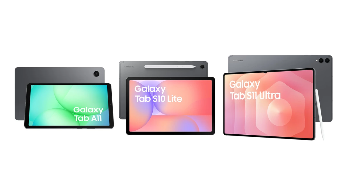 Gegenüberstellung drei Samsung Tabs mit Frontansicht