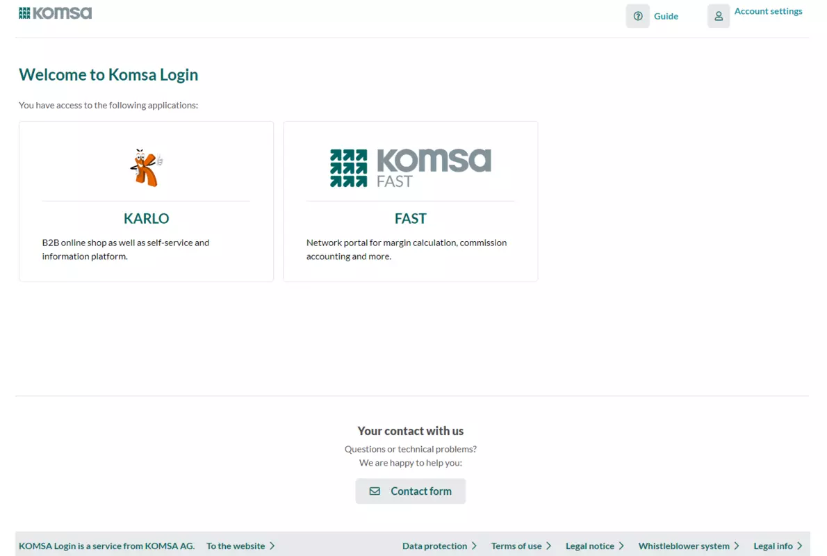 ENG dashboard komsa login