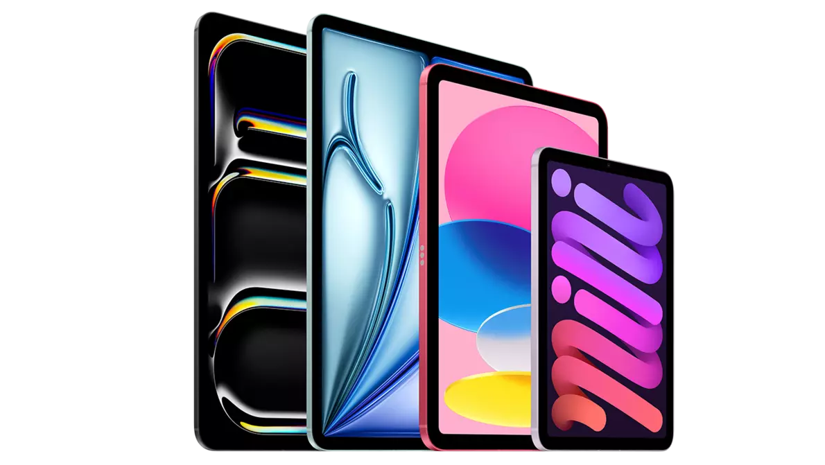 Zusammenstellung diverser iPads mit verschiedenen Wallpapers