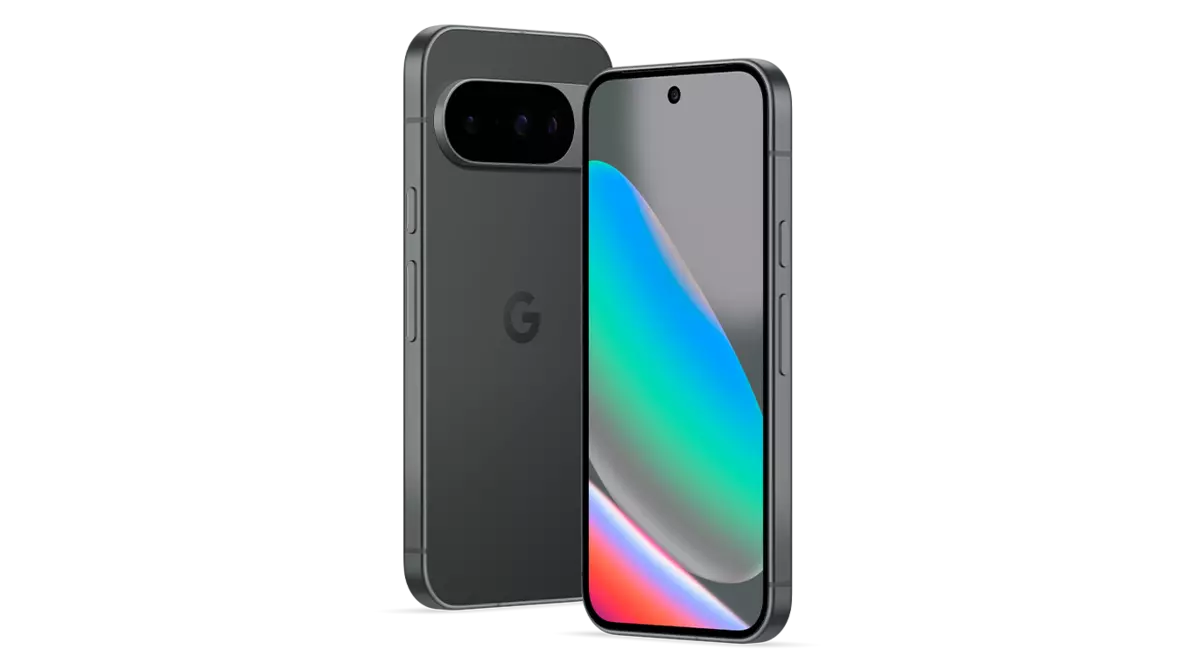 Google Pixel 10 Perspektiven Frontal- und Rückansicht des Google Pixel 10 mit bunter Wallpaper