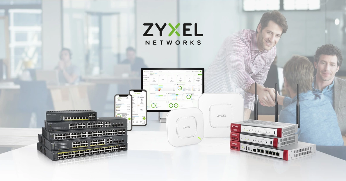 Grafischer Banner zum Zyxel Netzwerk-Switch