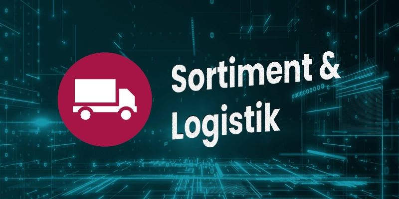 Button zum Thema Sortiment und Logistik mit innovaphone und KOMSA